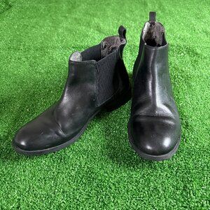 Clarks Pita Sedona 26111575 Black Leather Slip On Classic Chelsea Boots Size 8
